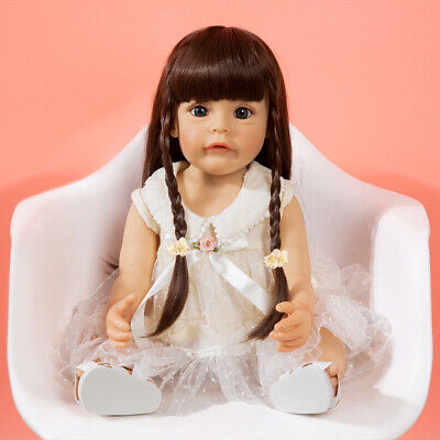 Lifelike Cute 55cm Girl Doll Full Body Waterproof Reborn Baby Accompany Kids Toy