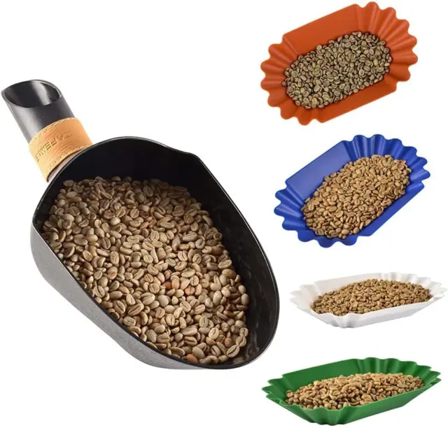 Coffee Bean Scoop Shovel Capacity of 2KG Green Coffee Beans and 4Pcs Green Coffe