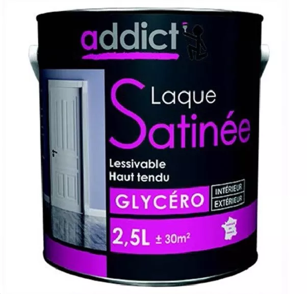 PEINTURE GLYCERO SATIN DECORATION BLANC 2.5L Lessivable intérieur extérieur