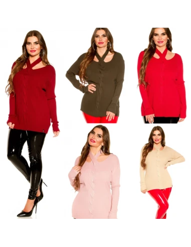 Maglia donna maglione lungo abito corto mini dress vestito manica lunga aderente