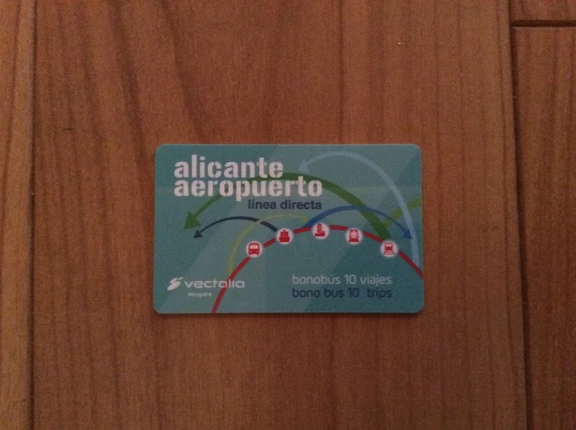 C-6 Alicante airport to Alicante city 6 trip pre paid bus card
