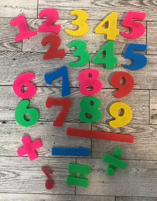 VINTAGE FUN WITH ABC’s Magnetic Numbers Symbols - Lot Of 23 Pieces ...