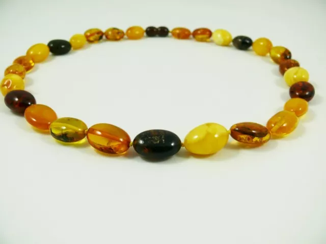 Bernstein Kette Oliven Collier Farbe Gemischt Länge 48 cm Damen Amber  BK310