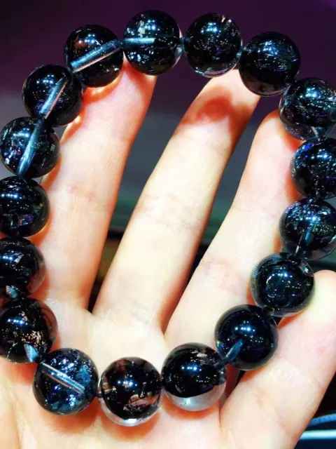 12mm Natural Pretty Herkimer Diamond Crystal Round Beads Bracelet AAAA