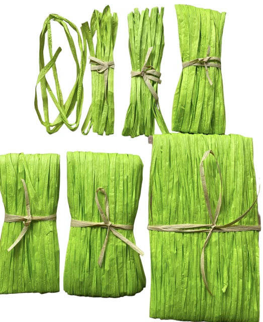 Cinta de papel Raffia para regalos decoración libro de recortes hágalo usted mismo artesanías verde manzana 1m-100m