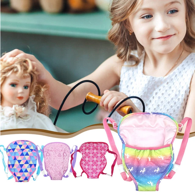 Dolls Backpack with Adjustable Straps Reborn Doll Carrier Rainbow Color Doll Bag