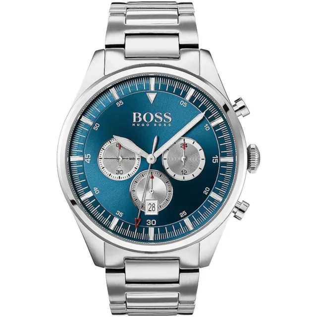 Hugo Boss Pioneer – Herrenarmbanduhr – Silber blau – HB1513713 – Chronograph