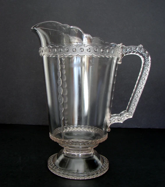 EAPG Early American Pattern Glass Scalloped Tape aka Jewel Band Pitcher ca.1880s