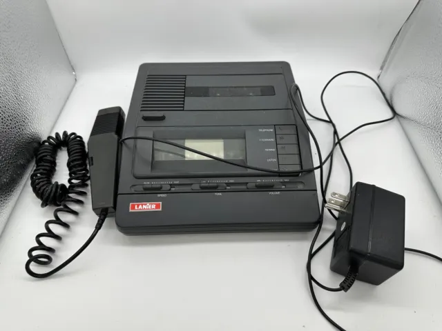 Lanier VW-110 Standard Cassette Dictation Machine w/Power Supply And Microphone