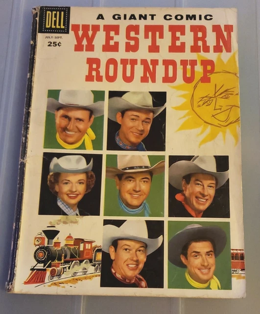 Western Roundup #15  VG/FN 5.0  1956 Dell Giant  Roy Rogers, Gene Autry