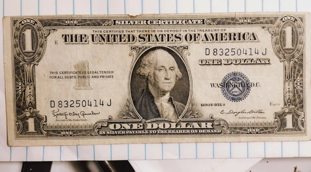 1935h & (2)1957 1$ silver certificates: rare godless note with "in God we trust"