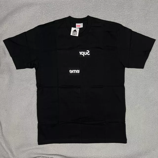 SUPREME COMME DES Garcons Split Box Logo Shirt Mens Medium Black