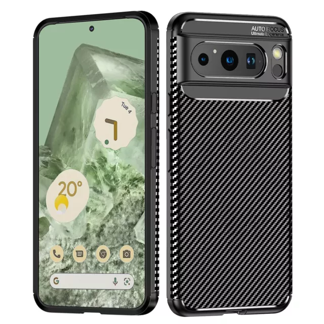 Case For Google Pixel 8 7 6 Pro 7a Shockproof Slim Carbon Fiber Protective Cover