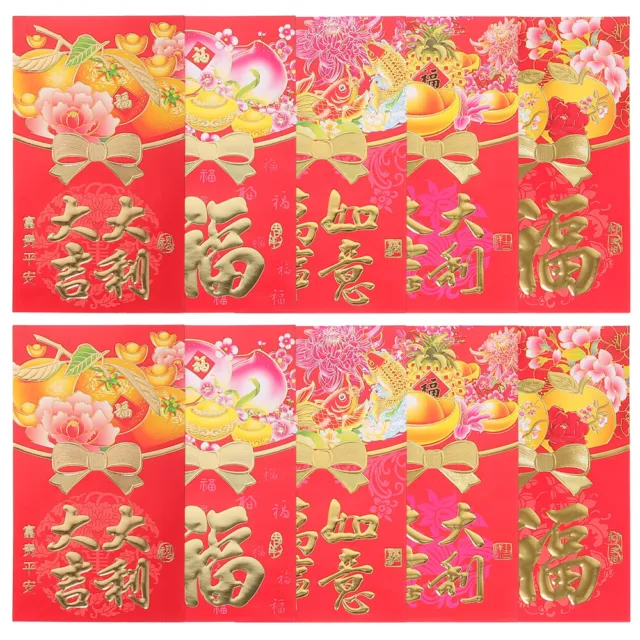 50 pz buste rosse festival di primavera borse per soldi di carta Lai Si Feng