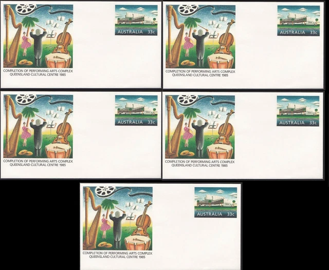 AUSTRALIA PRESTAMPED ENVELOPE PSE Mint 1985 Performing Arts Complex