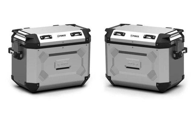 Valigia Laterale Set Alluminio kappa 48L K \' Forza Monokey Cam Argento (2 Pz)
