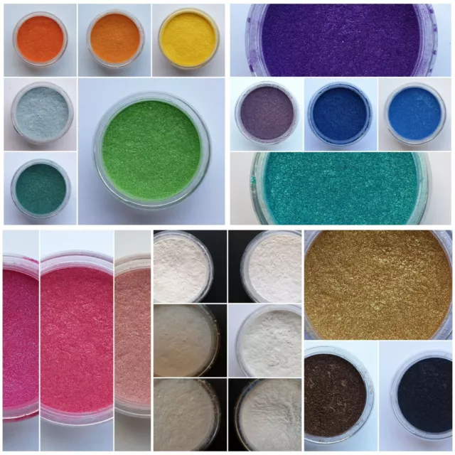 15 Colour Set of Mica Powder Pigment, Cosmetic Grade Dye for Epoxy Resin & Craft