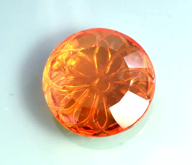Zafiro naranja natural de Ceilán tallado en forma redonda, piedra preciosa...