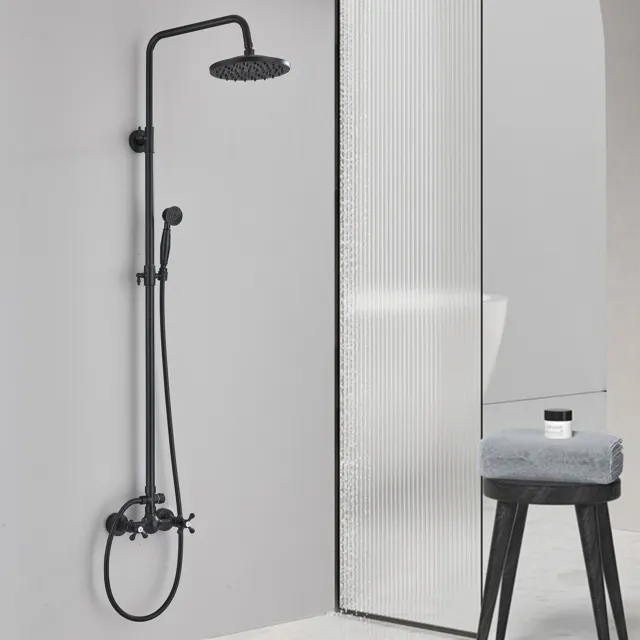 Bronze Bathroom Shower Faucet Fixture Set 8 in Rainfall Shower Head Mixer Tap