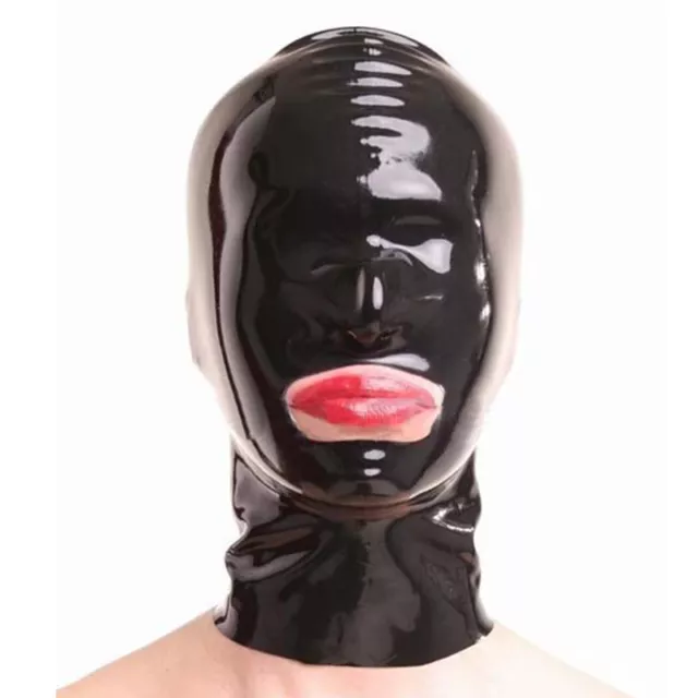 Latex Hood Cover Eyes Handmade Rubber Mask for Catsuit Cosplay Club Wear Costume