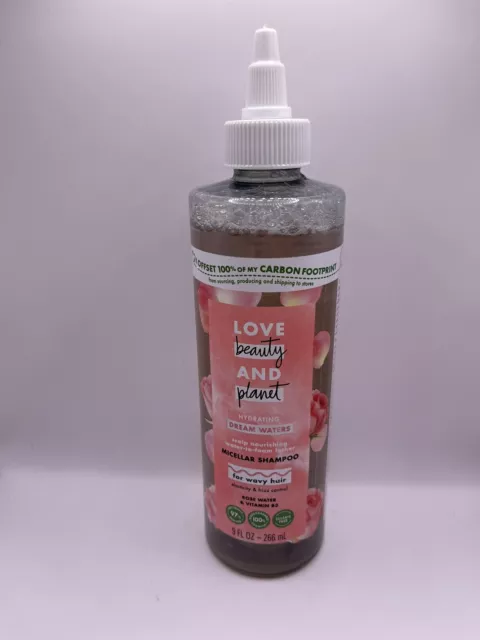 Champú micelar para cabello ondulado Love Beauty and Planet agua de rosas y vitamina B3 9 onzas