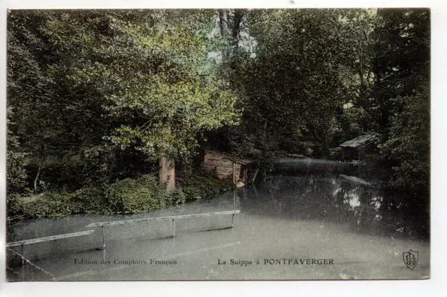 PONTFAVERGER - Marne - CPA 51 - la Suippe - carte couleur