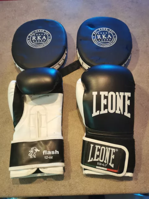 Guantoni boxe Leone 12oz+Guantoni da Passata+Giubbino Zavorrato fino  15kg circa 3