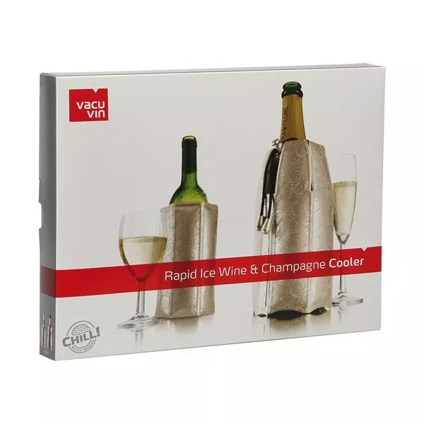 VACUVIN - Rafraîchisseur à bouteille Rapid Ice Wine & Champagne - lot de 2