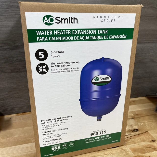 AO SMITH WATER Heater Expansion Tank 5Gallon Signature Series 963319
