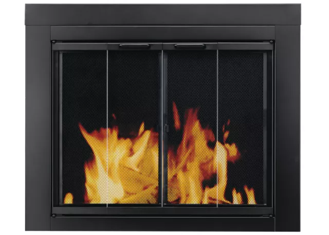 Pleasant Hearth AT-1000 Ascot Small 37.50" x 28" Fireplace Glass - Black