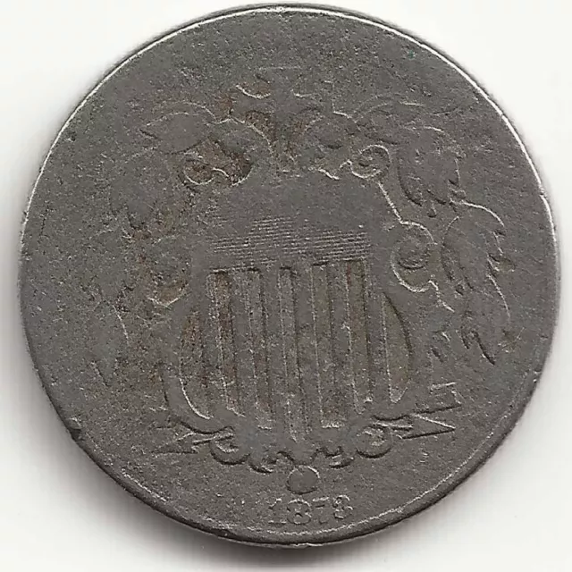1878 Shield Nickel 5 Cent Piece
