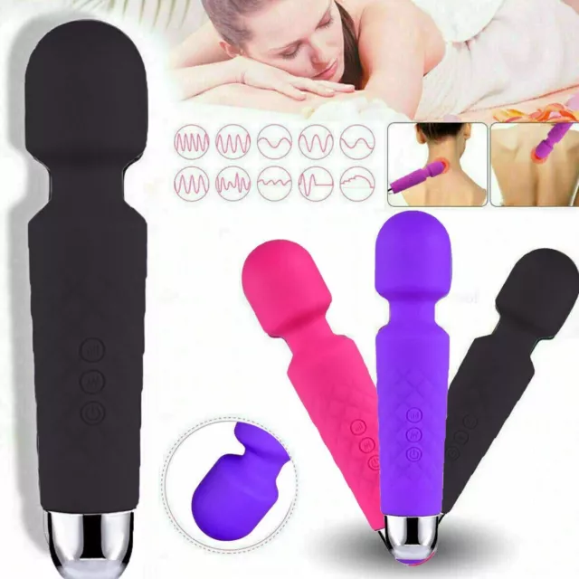 Handheld Massager 20 Speed Wand Vibrating Massage Magic Full Body Therapy Motor