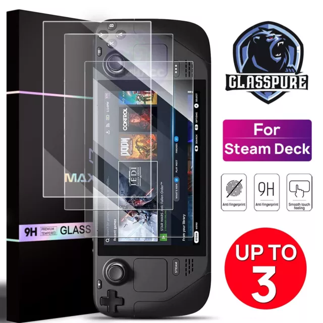 MAXSHIELD For Valve Steam Deck OLED 9H Tempered Glass Screen Protector X3 AU