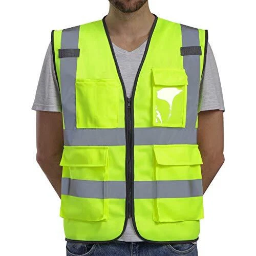 Vest Reflective ANSI Class 2, High Visibility Vest with Pockets an...