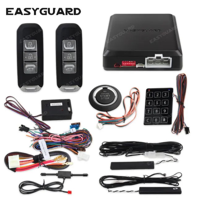 EASYGUARD car alarm system auto remote start push button pke keyless entry alarm
