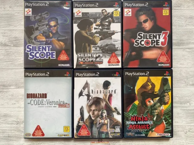 SONY PS2 Silent Scope 1 2 3 & Resident Evil Code Veronica & 4 & Ninja Assault