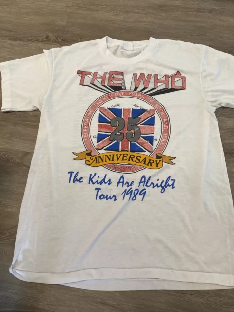 Vintage 1989 The Who T Shirt The Kids Are Alright Tour Medium Has Hole