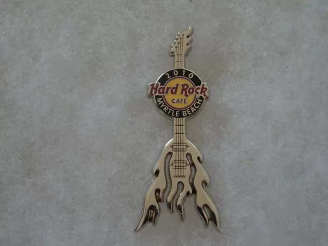 Hard Rock Cafe pin Myrtle Beach Silver Flame Guitar 2010