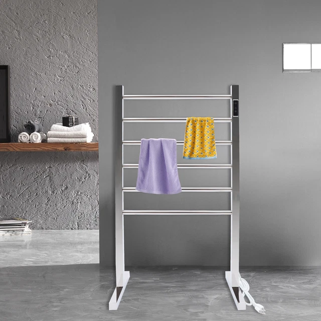 HEATED TOWEL DRYER Electric Wet Bedding Drying Hanging Rod Time Setting