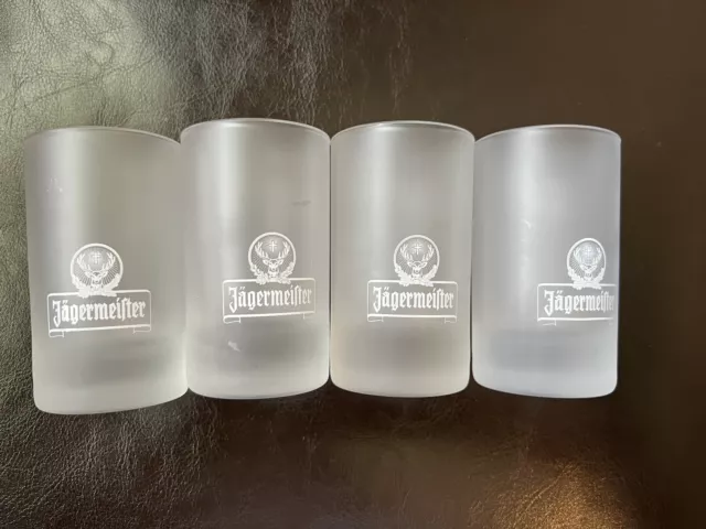 Set of 4 Jagermeister Frosted Shot Glasses