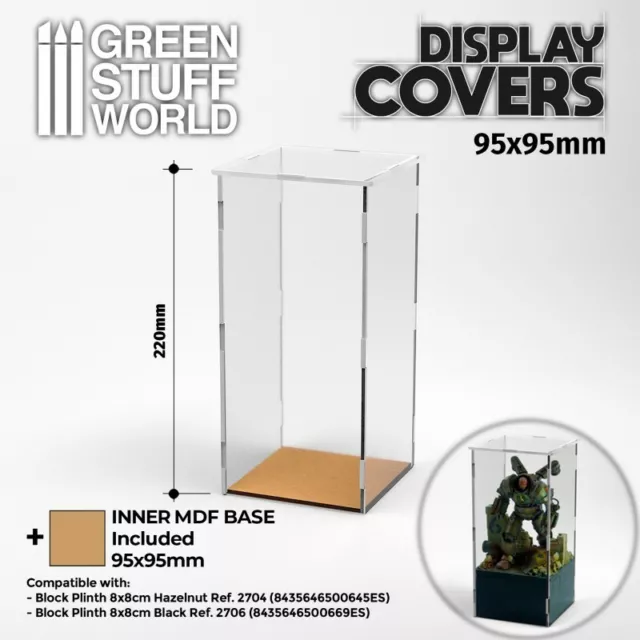 Vitrine ouverte 95x95mm (22cm de haut) - Bois MDF warhammer 40K exposant