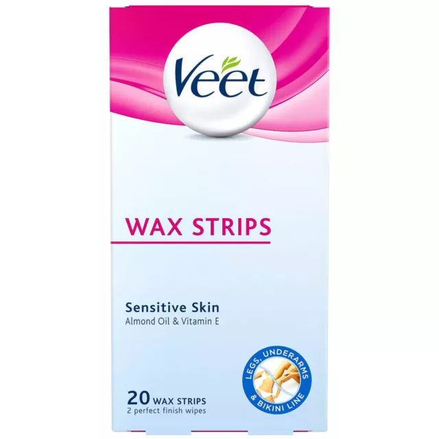 Pack of 20 Veet Easy-Gelwax Hair Removal Wax Strips For Sensitive Skin