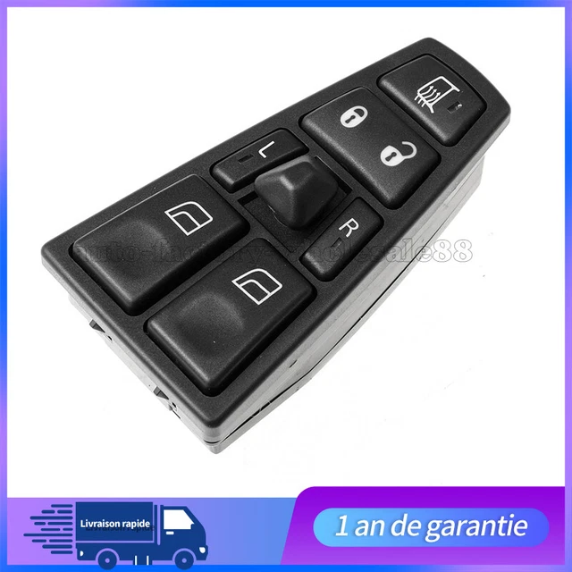 Interrupteur Lève-Vitre Pour Citroën C2, C3, 1007 - Bouton Poussoir Noir, Numéro OEM 6554L7