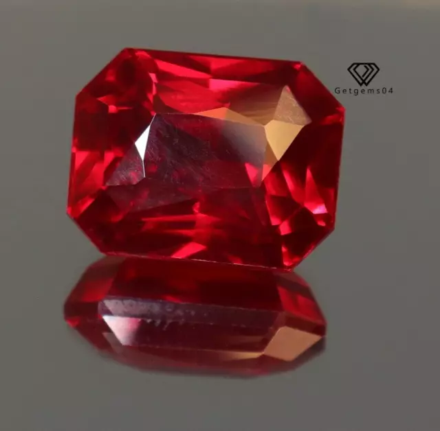 AAA+ 10.80 Ct. Natural Pigeon Blood Red Ruby Faceted Emerald Cut Loose Gemstone