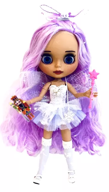 Blythe Custom OOAK Sugar Plum Fairy 12" Joint Doll In Gorgeous Fairytale Outfit