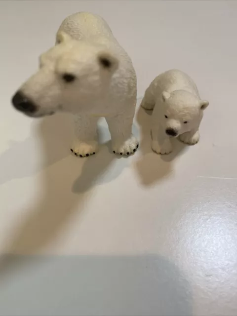 Schleich Female Polar Bear 14357 and Polar Bear Cub 14358 Retired