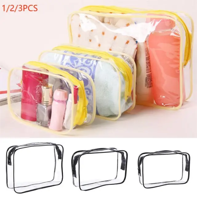 3X Sac De Toilette De Voyage Transparent Pochette De Toilette Cosmétique R