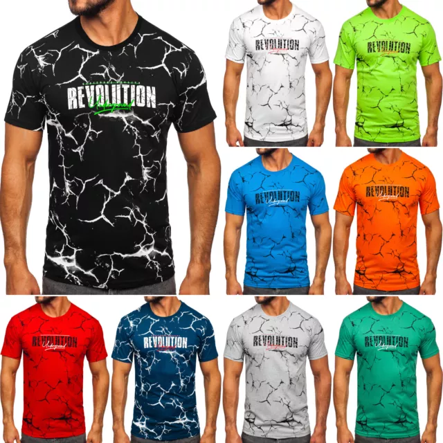 T-Shirt Tee Kurzarm Rundhals Slim Fit Sport Motiv Print Men Herren BOLF Aufdruck
