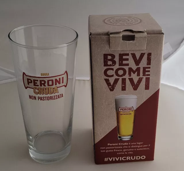 Bicchiere Boccale Da Birra Peroni Cruda Non Pastorizzata Calice In Vetro 0,40 Lt