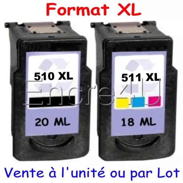 Cartouches d'encre remanufacturées CANON PG-510 XL et CL-511 XL ( PG510 CL511 )